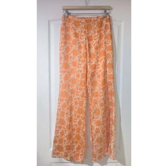 Sandro | Trapani Floral Trousers In Orange - Picture 4 of 13